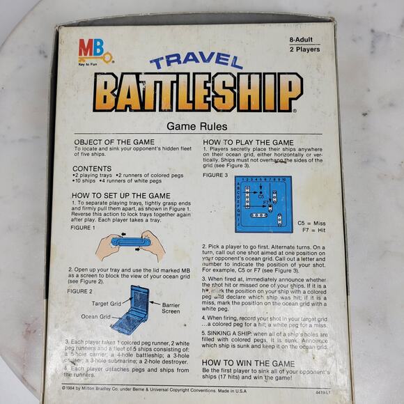 VTG Travel Battleship Board Game Complete Classic Strategy Milton Bradley 1984 - Picture 13 of 16